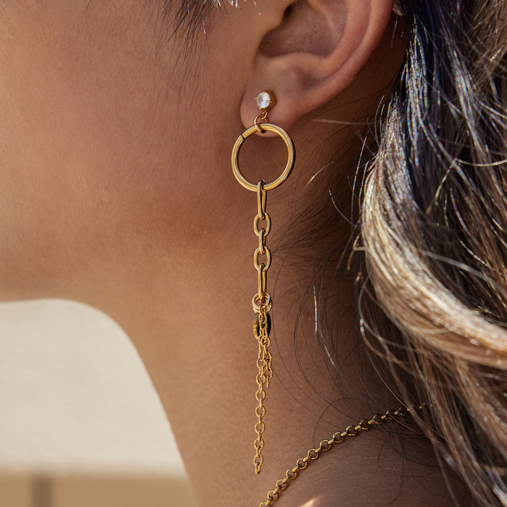 Earring #1 Stainless Steel Chain Tassel Earrings