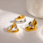 Ring #1 Multi-layer Irregular Open 18k Steel Ring