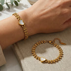 Gold Stainless Steel Heart Bracelet