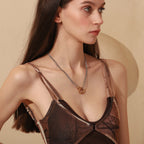Double Chain Hoop Necklace - Two Colors Stainless Steel Double Chain Ring Necklace