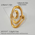 Ring 3# Stainless Steel Round Diamond Ring
