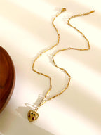 Golden Love Heart Stainless Steel Diamond Heart Necklace