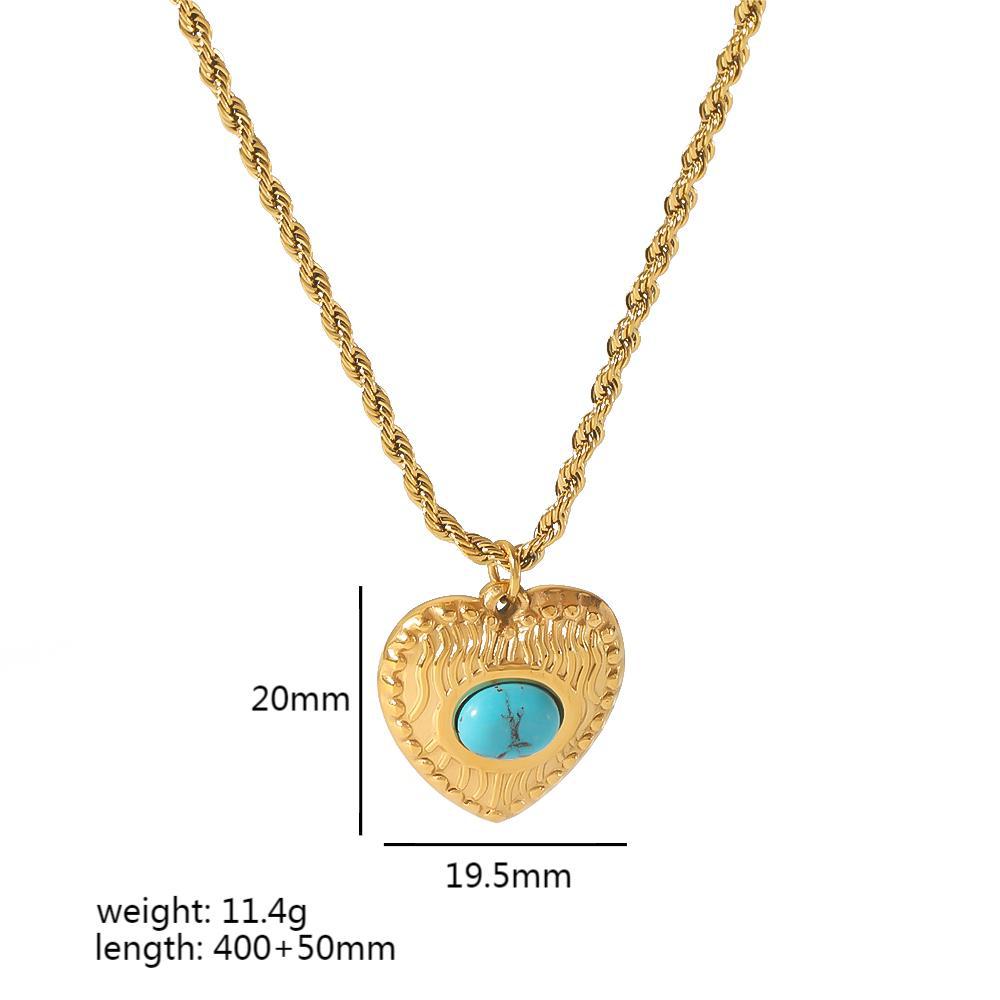 Fashion 4# Titanium Steel Diamond Starburst Oval Necklace