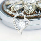 Love + Card Stainless Steel Diamond Heart Necklace