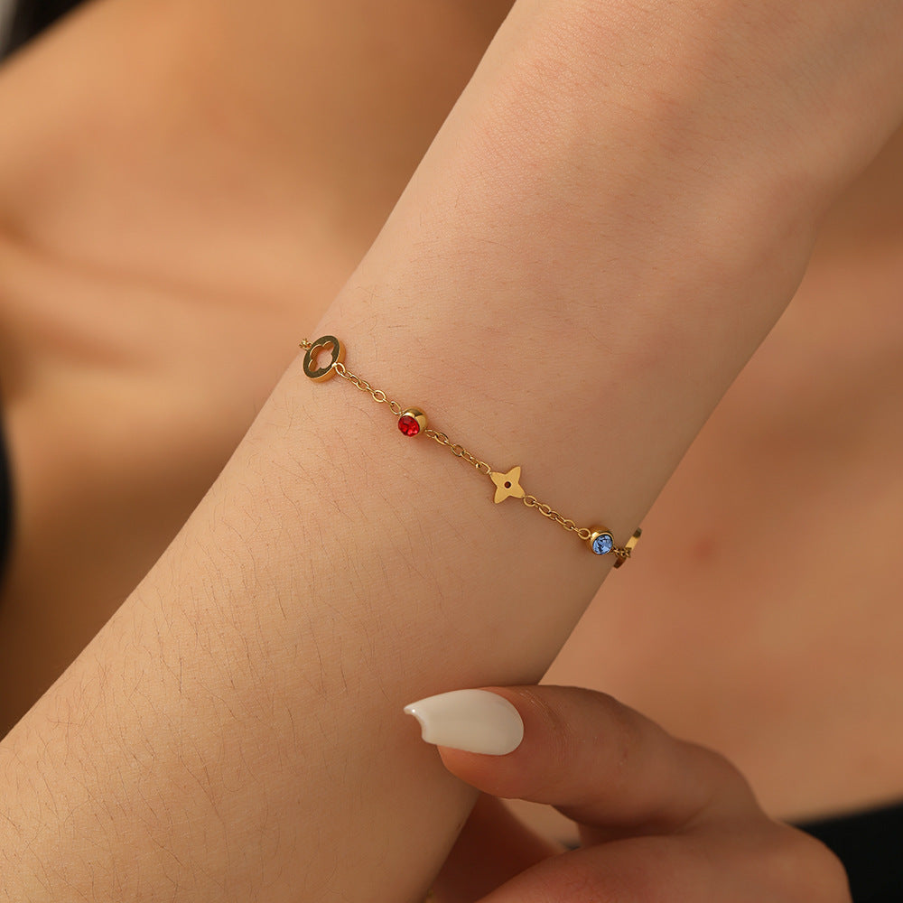 Knotted Snake Bone Chain Bracelet Gold Titanium Steel Knotted Snake Bone Chain Bracelet