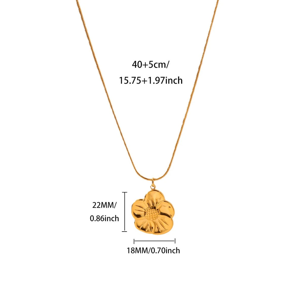 Necklace #1 304 Stainless Steel Flower Necklace