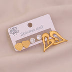6# Water Drop 304 Stainless Steel Diamond Teardrop Earring Set