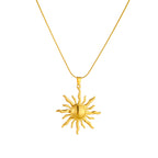 Gold Stainless Steel Sun Necklace