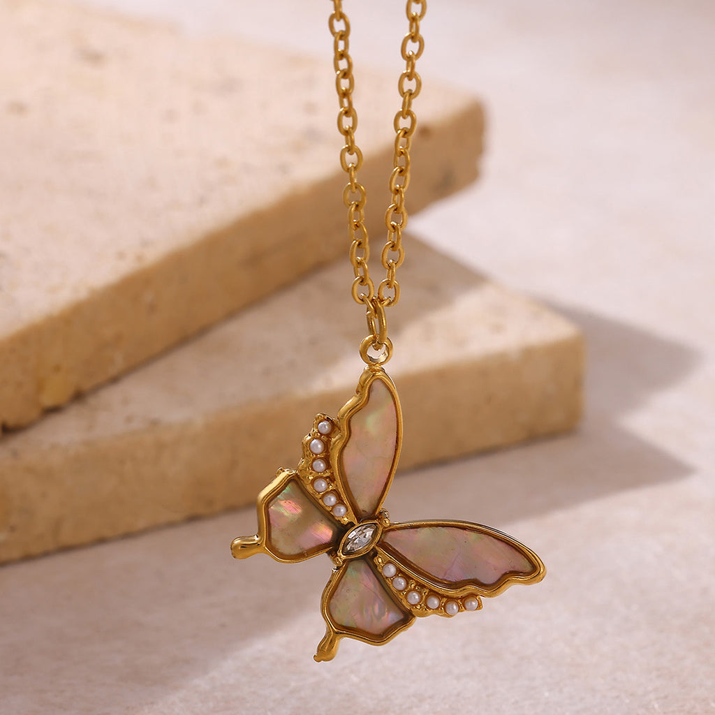 Necklace #2 304 Stainless Steel Butterfly Necklace