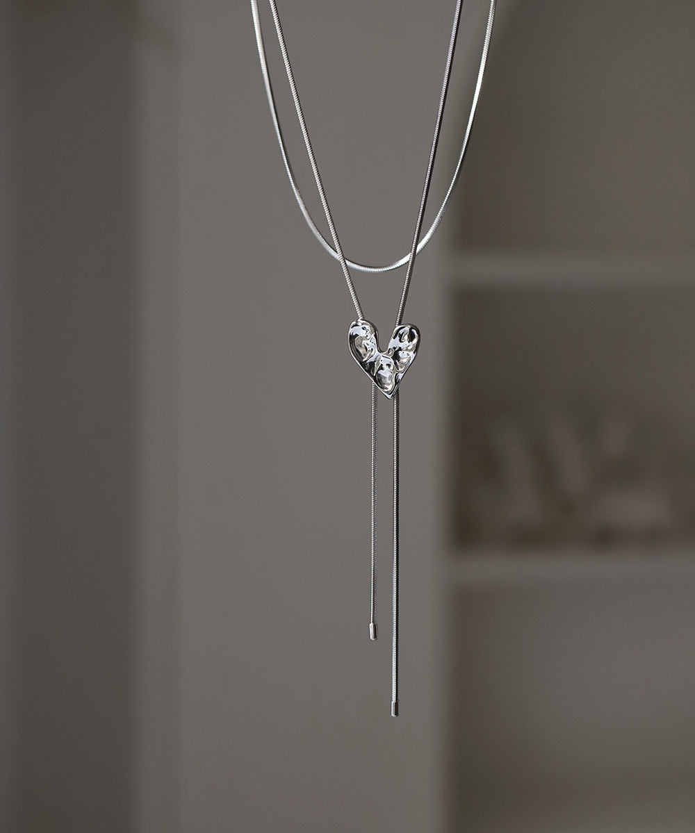 Liquid metal irregular love necklace