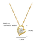 Gold Titanium Steel Diamond Heart Necklace