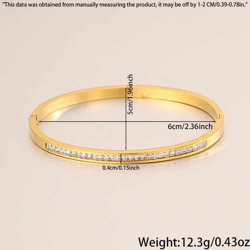 Bracelet #1 Titanium Steel Diamond-encrusted Round Bracelet