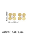 Earring #9 Bowknot Texture Pearl Metal Style Studs