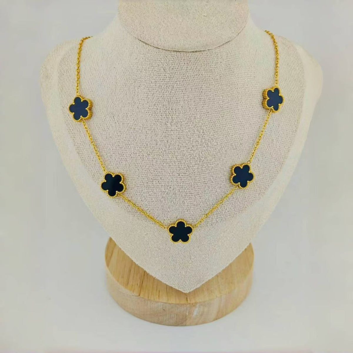 Yellow Necklace Stainless Steel Flower Necklace