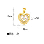 Gold Stainless Steel Diamond-encrusted Heart Necklace