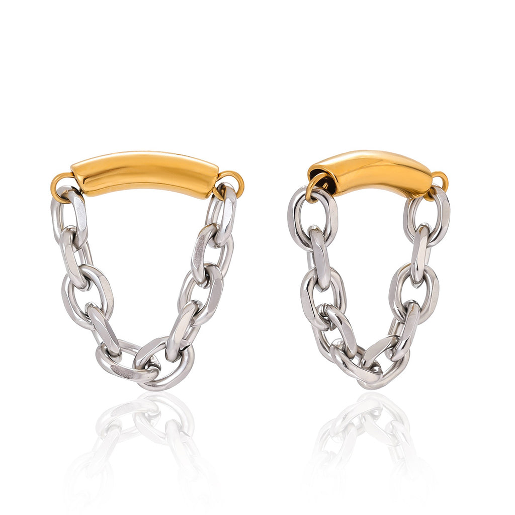 Gold Stainless Steel Chain Earrings