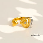 Ring #3 Stainless Steel Diamond-encrusted Star And Moon Ring