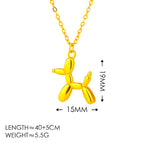 Gold + Puppy Necklace Titanium Steel Cat Balloon Dog Necklace