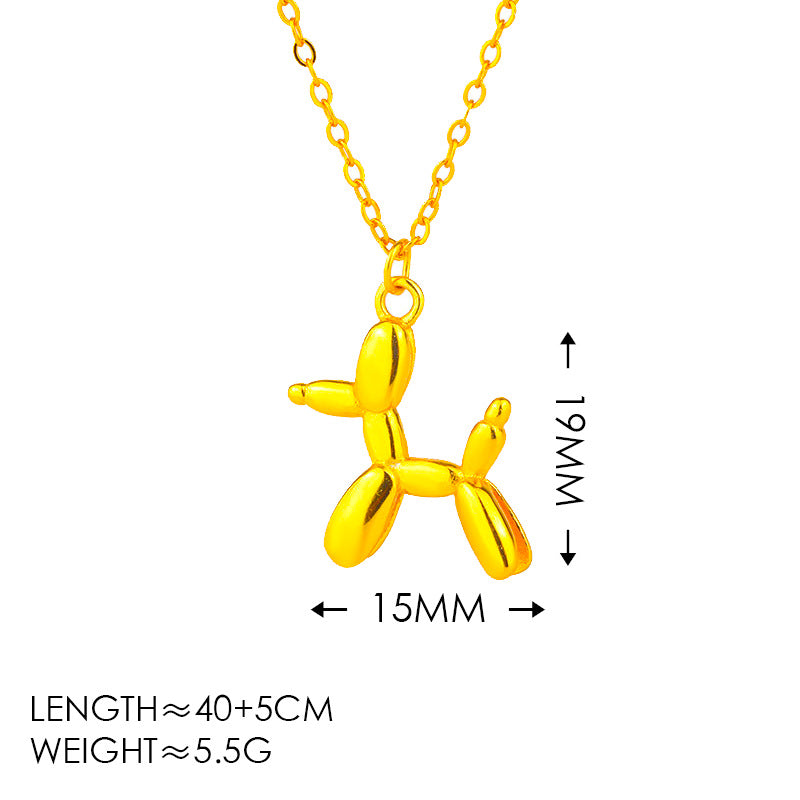 Steel + Puppy Necklace Titanium Steel Cat Balloon Dog Necklace