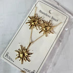Set 18# Stainless Steel Flower Necklace And Earring Set