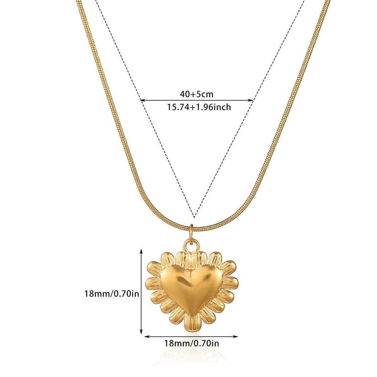 Love #8 304 Stainless Steel Heart Necklace