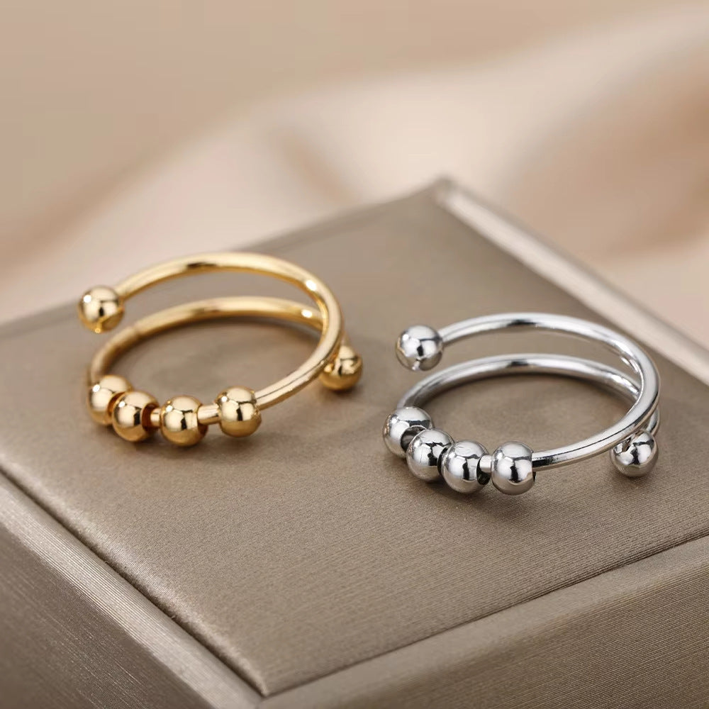 Ring 3# Stainless Steel Beaded Ring