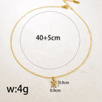 Gold Stainless Steel Diamond-encrusted Butterfly Necklace