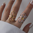 Ring 3# Stainless Steel Flower Ring