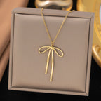 Gold Four-leaf Clover Necklace 2025 High-end Steel Necklace Earring Set