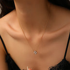 Steel Necklace Titanium Steel Diamond Petal Necklace