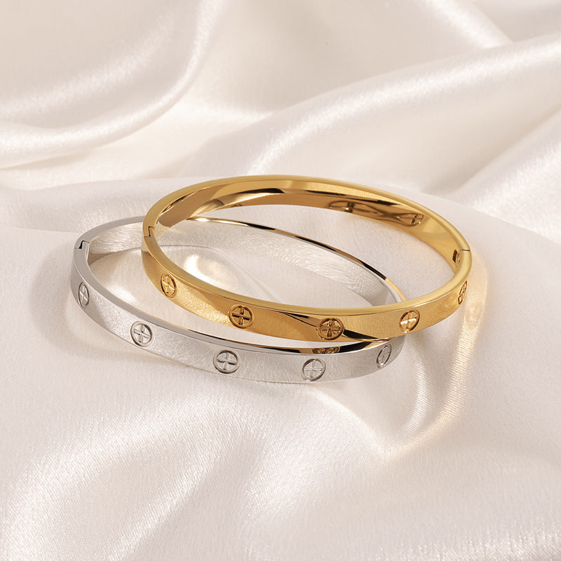 Gold Cross Bracelet Titanium Steel Cross Bracelet
