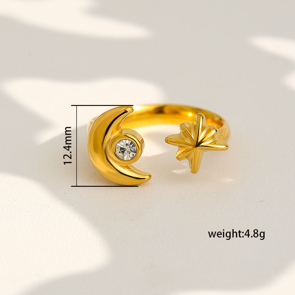 Ring #4 Stainless Steel Diamond-encrusted Heart Ring