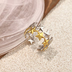 Gold Stainless Steel Five-pointed Star Ring