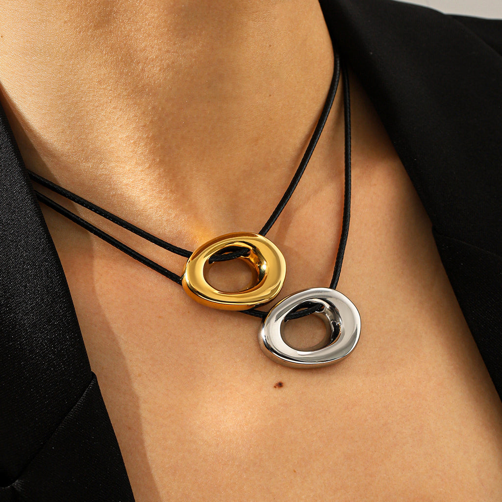 Gold Hollow Design Tarnish Free Steel Necklace