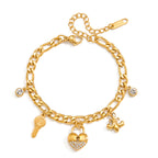 Bracelet #2 Stainless Steel Diamond-encrusted Five-pointed Star Key Bracelet