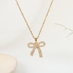 Fashion 70# Titanium Steel Diamond Geometric Necklace