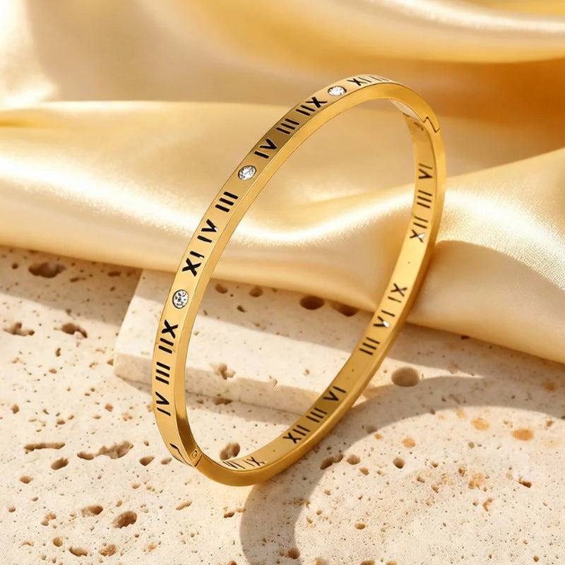 Set 2 Amazon-style Stainless Steel Bracelet With Small Flower Design Fashionable Women's Bracelet