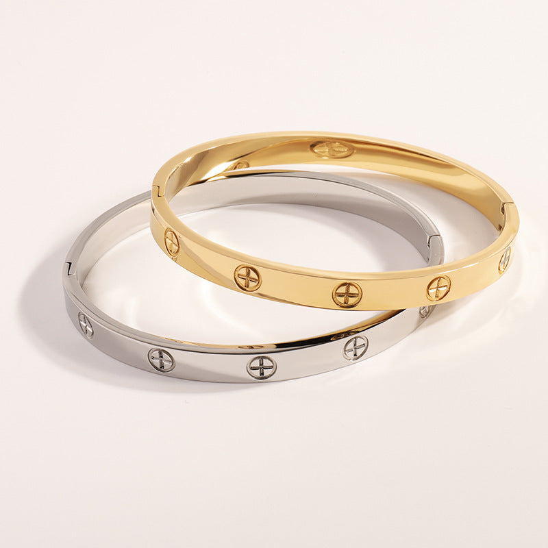 Gold Cross Bracelet Titanium Steel Cross Bracelet