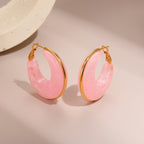 4 Brown Earrings Stainless Steel Round Earrings