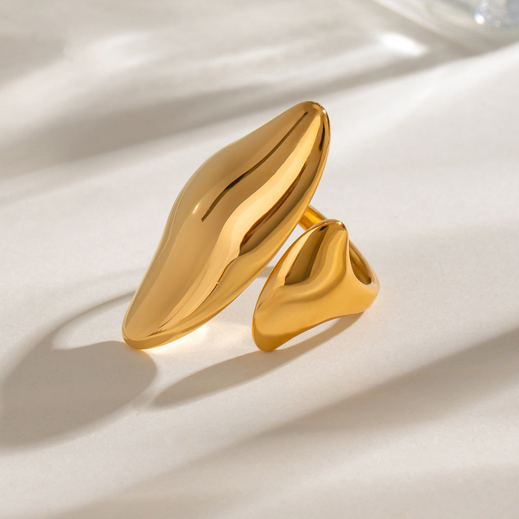 Gold Stainless Steel Irregular Ring