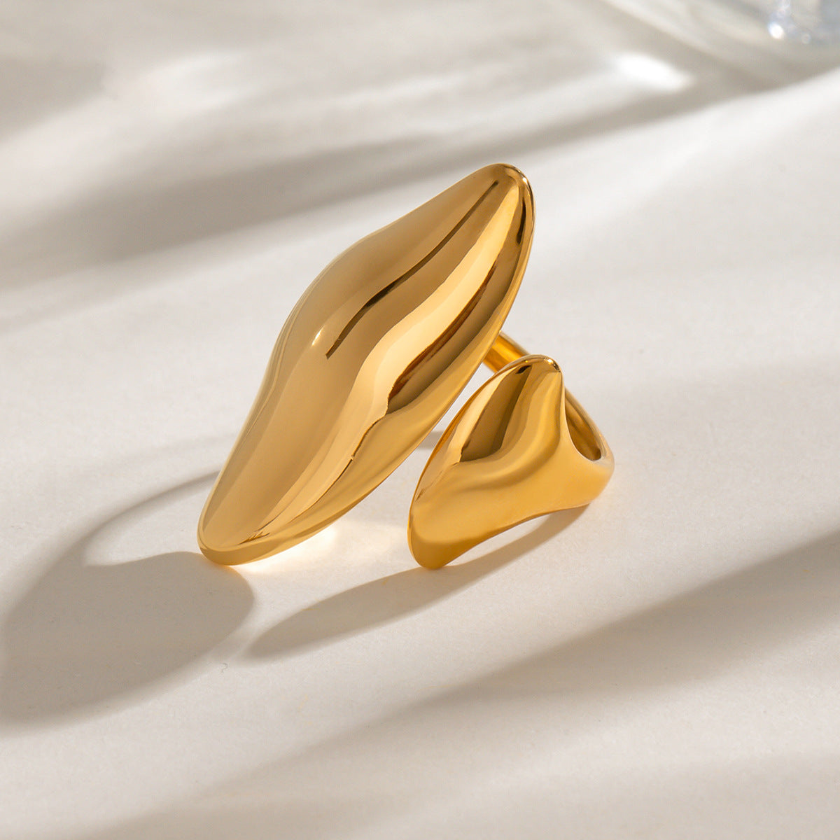 Gold Stainless Steel Irregular Ring