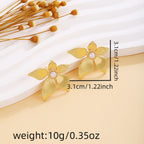 Earring #9 Bowknot Texture Pearl Metal Style Studs