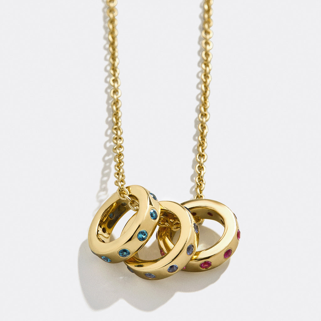 December Pendant Titanium steel round pendant with diamonds (without chain)