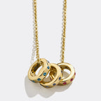 December Pendant Titanium steel round pendant with diamonds (without chain)