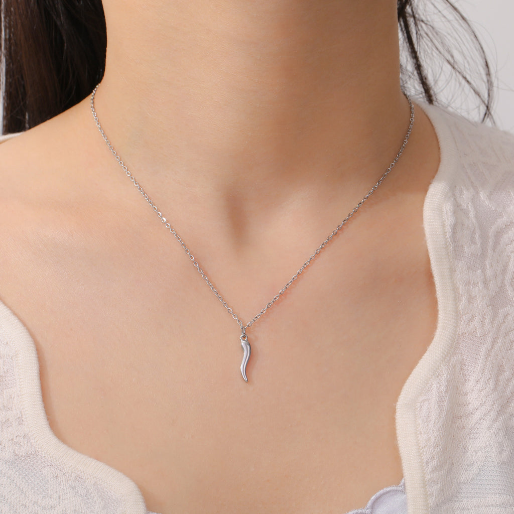 Fashion Steel Irregular Chili Pepper Stainless Steel Necklace