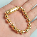 Steel Color Stainless Steel 8mm Bead Chain Hip Hop Bracelet