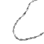 Silver Stainless Steel Gold-plated Water Wave Chain Bracelet