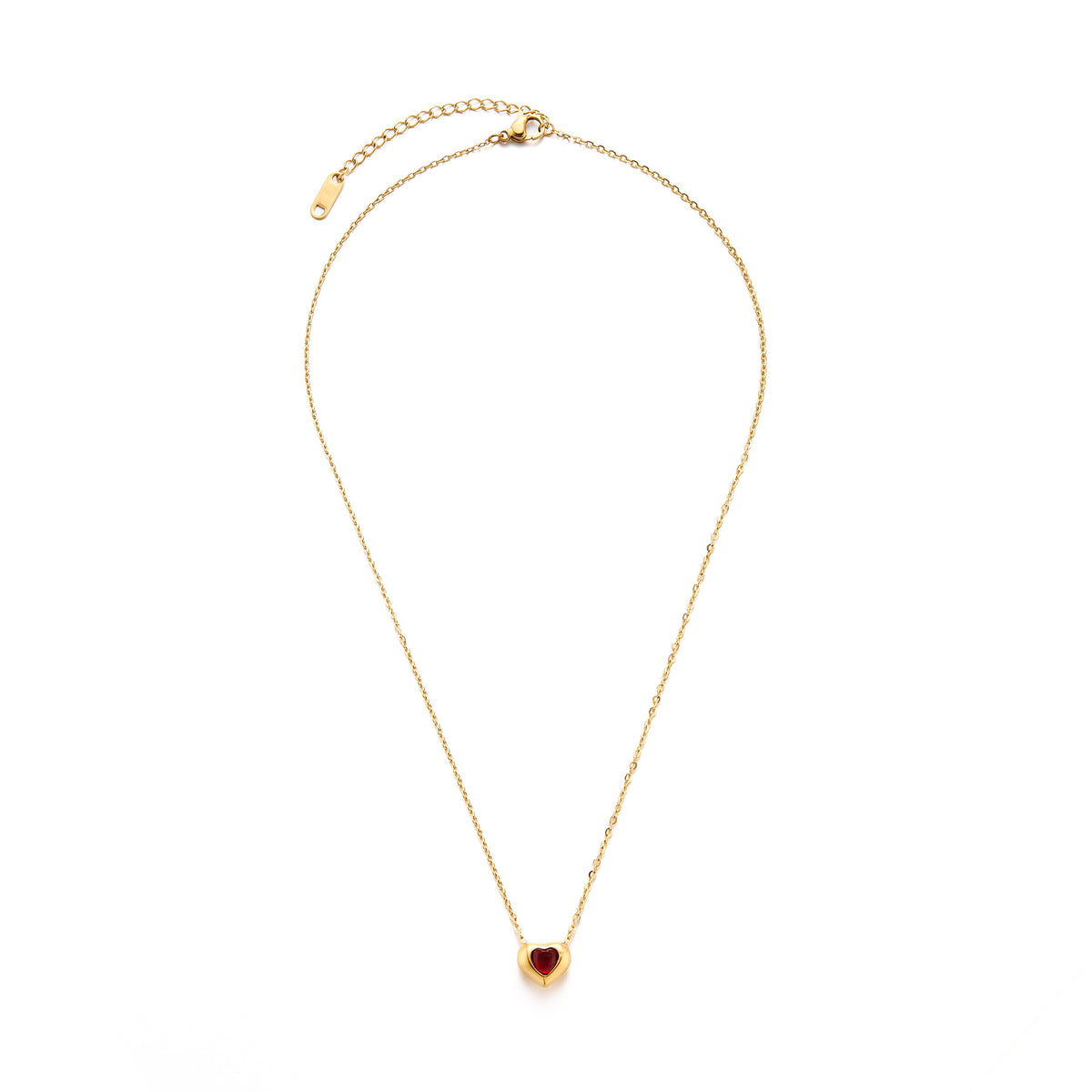 White Heart Titanium Steel Diamond-encrusted Heart Necklace