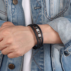 Black Leather Multi-layer Braided Men's Bracelet