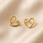 Gold Simple Geometric Twisted Heart-shaped Stainless Steel Stud Earrings